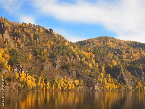 Autumn in Siberia. Yenisei River. Russia.