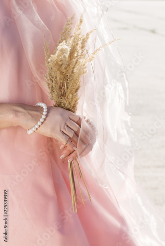 leather gloves with pearls