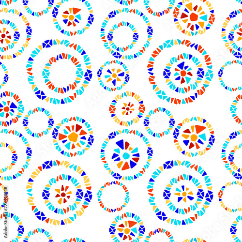 Colorful stained glass tria...