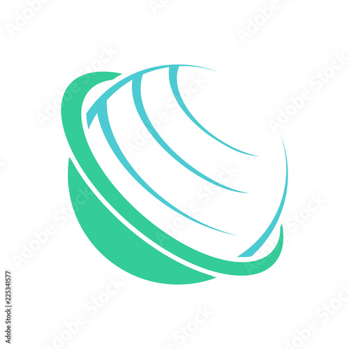 Global Communication Satellite Green Circle Symbol Design