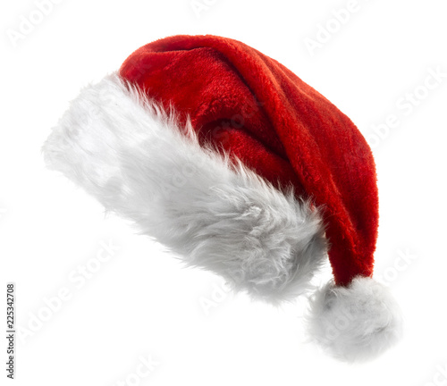 Santa Claus red hat isolated on white background