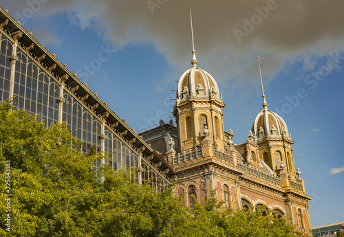 Nyugati railway station building in Hungary Budapest 
