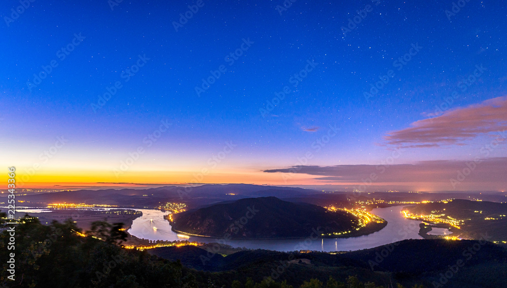 Fototapeta premium River bend called Predikaloszek in Hungary at sunset