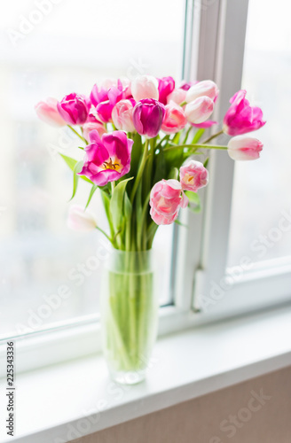 A bouquet of  tulips in a vase. Soft selective focus © Valeri Luzina