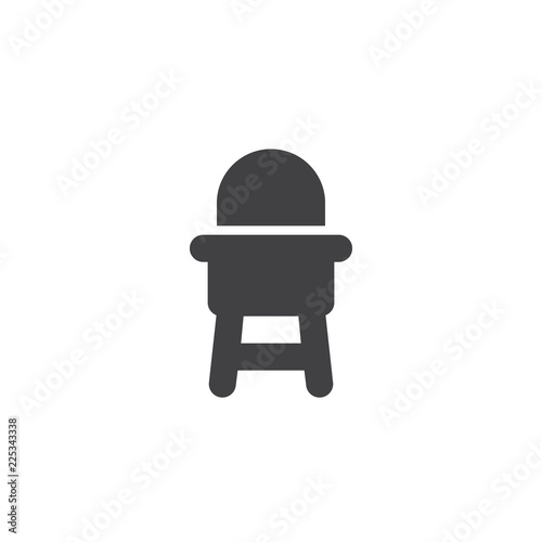 Baby chair vector icon. filled flat sign for mobile concept and web design. baby highchair simple solid icon. Symbol, logo illustration. Pixel perfect vector graphics