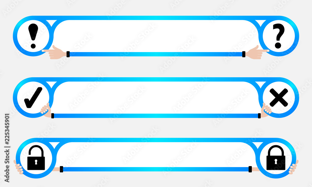 Three vector text frames for fill your text and marks.Vector concept illustration for printed materials, website, promotional materials with theme of people. Three vector text frames for fill your text and marks.Vector concept illustration for printed materials, website, promotional materials with theme of people.
