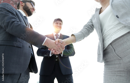 Handshake of business partners before the talks. © ASDF