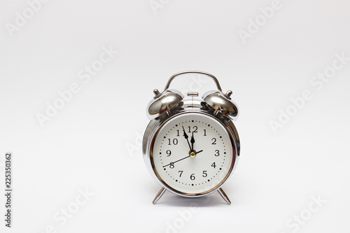 alarm clock on white background, time concept.