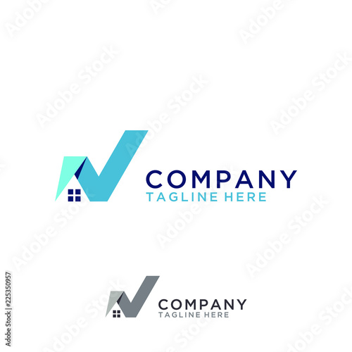 Letter V home logo design