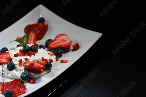 Curd dessert with fresh berries