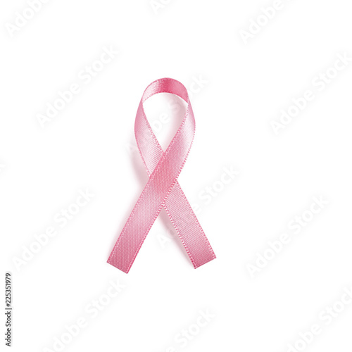 breast cancer awareness ribbon on white