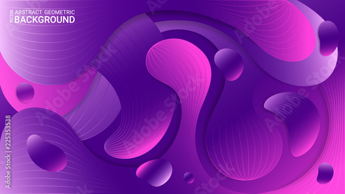Ultraviolet abstract geometric background. Vector. Cut off wavy sheets of paper. Origami style. Art of carving. Trendy gradient shapes composition. Fluid colorful.