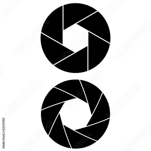 Camera shutter icon, logo on white background