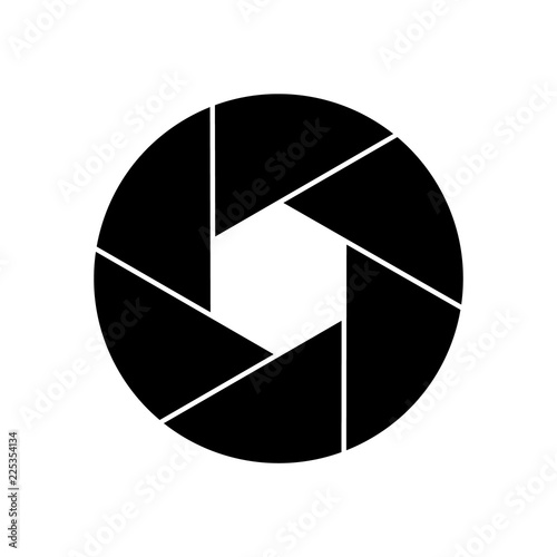 Camera shutter icon, logo on white background