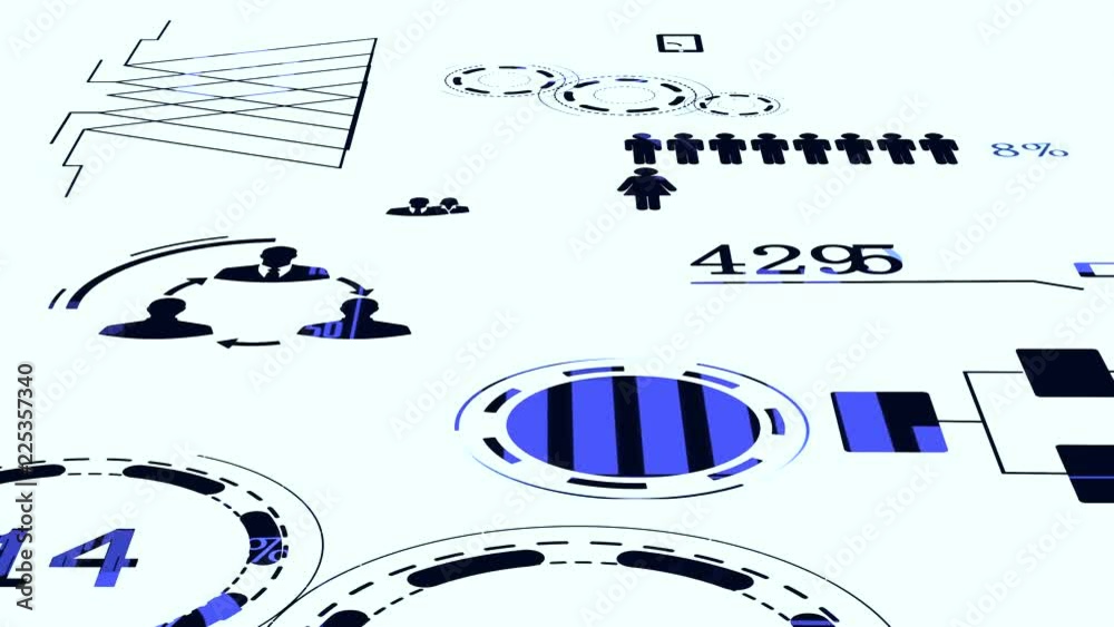 Big data network animation analyzing consumers 