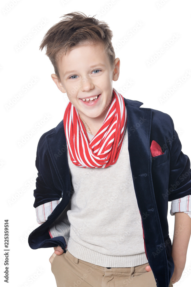Cute boy posing isolated on white background Cute boy posing isolated on white background