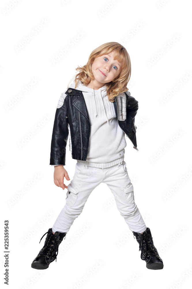 Cute boy posing isolated on white background Cute boy posing isolated on white background