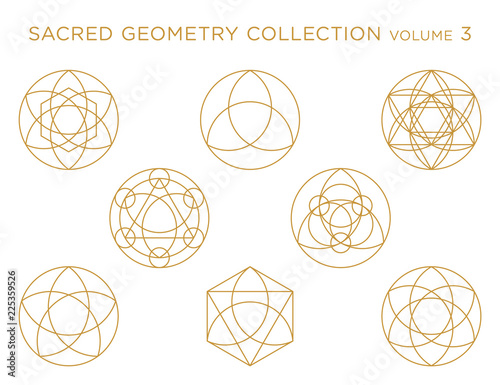 Sacred Geometry Vector Collection - Golden isolated on white