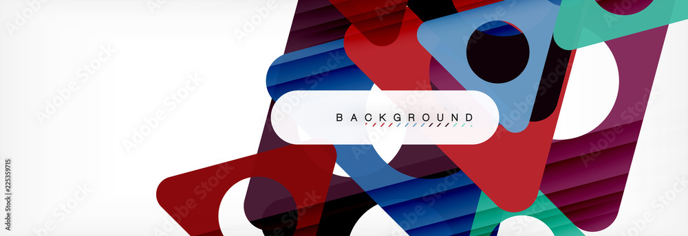 Geometric background, circles and triangles shapes banner. Illustration for business brochure or flyer, presentation and web design layout Geometric background, circles and triangles shapes banner. Illustration for business brochure or flyer, presentation and web design layout
