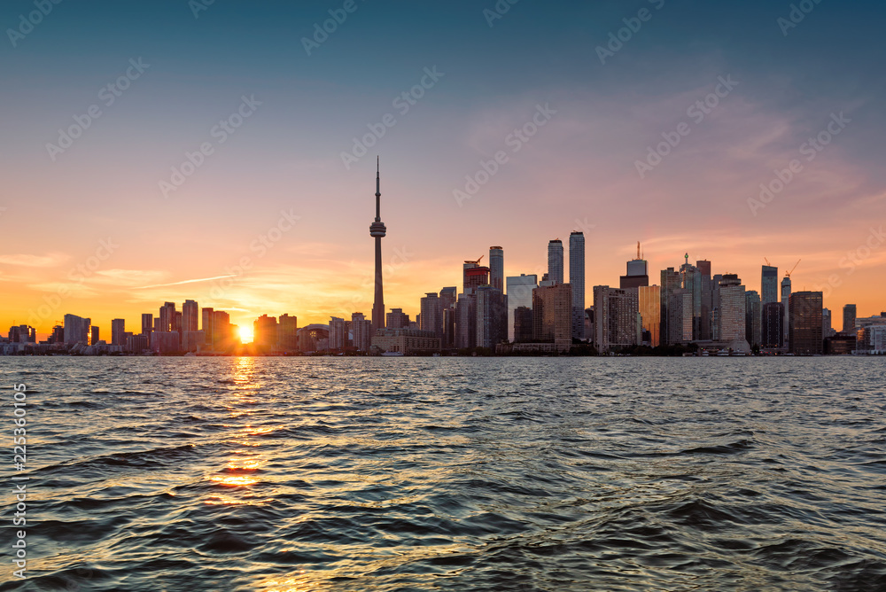 Toronto City skyline at sunset - Toronto, Ontario, Canada.  