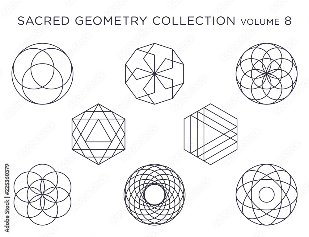 Sacred Geometry Vector Collection - Black isolated on white