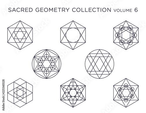 Sacred Geometry Vector Collection - Black isolated on white