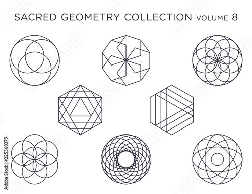 Sacred Geometry Vector Collection - Black isolated on white