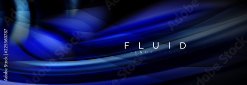 Wave fluid flowing colors motion effect, holographic abstract background. Vector illustration
