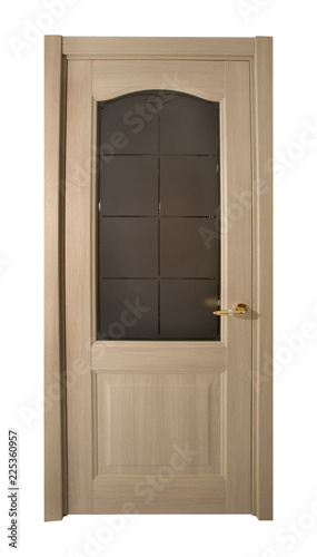 Modern interior wooden door on a white background. © light