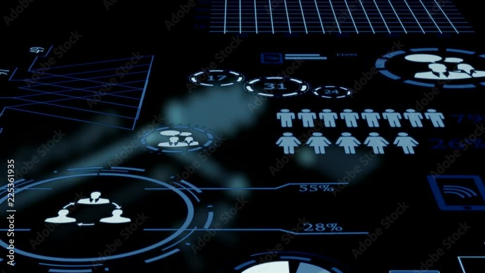 Animation of collecting customer data for big business
