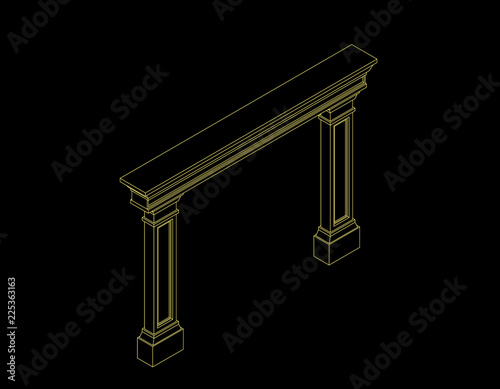 Arch from pilasters. Vector...