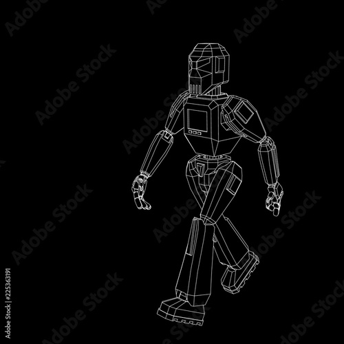 Robot character walking. Ve...