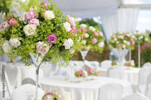 wedding table with flowers
