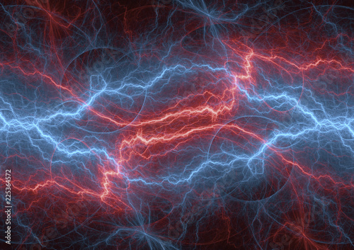 Fire and ice fractal lightning, abstract electrical background
