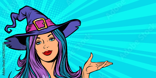 Beautiful witch. Announce Halloween Party
