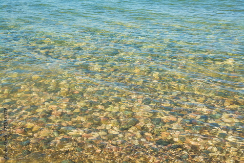 Seabed under transparent sea water