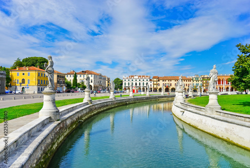 The piazza of Prato della Valle in Padua, Italy. The piazza is the biggest square in Europe with the area of 90 thousand square meters. photo