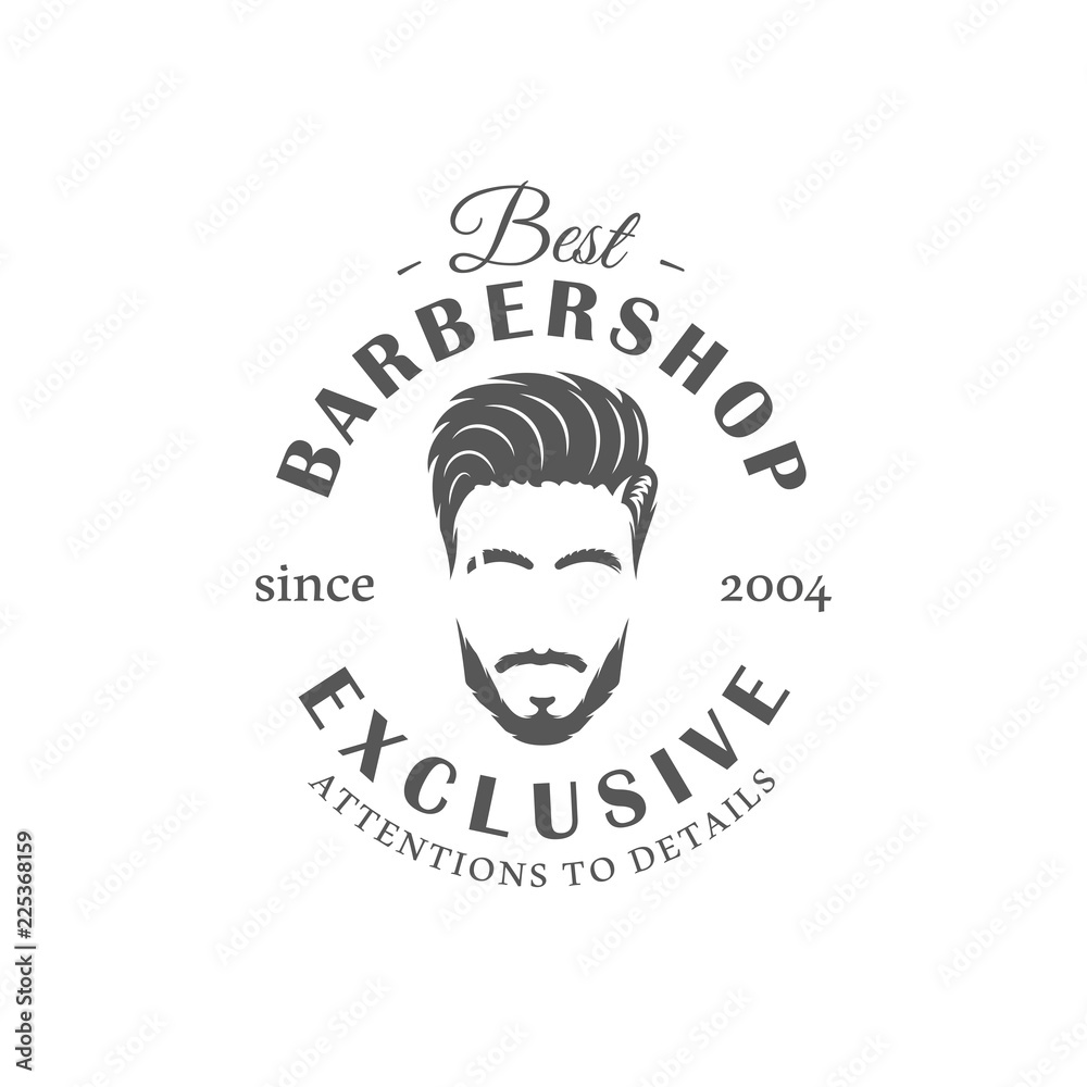 Barbershop label isolated on white background Barbershop label isolated on white background