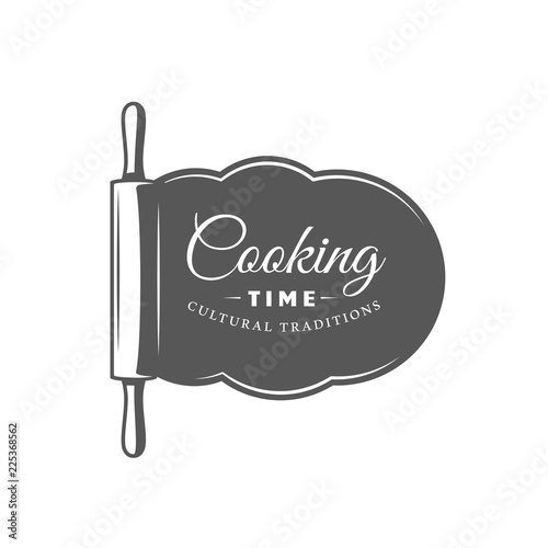 Cooking label isolated on white background