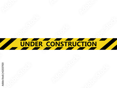 Isolated under construction tape. Vector illustration design