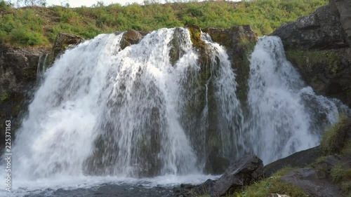 Fossarett waterfall in Iceland photo