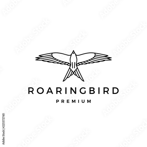 roaring bird logo vector icon illustration