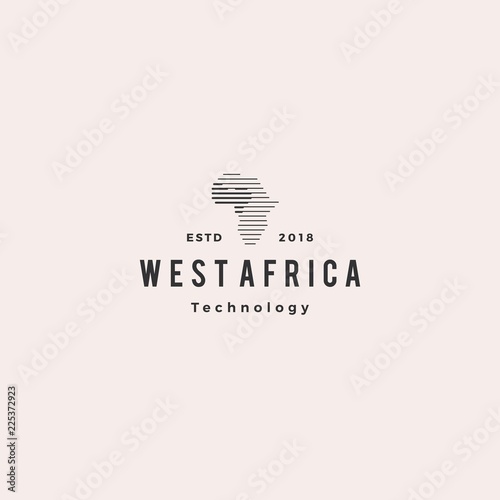 africa tech digital logo hipster vintage retro vector icon