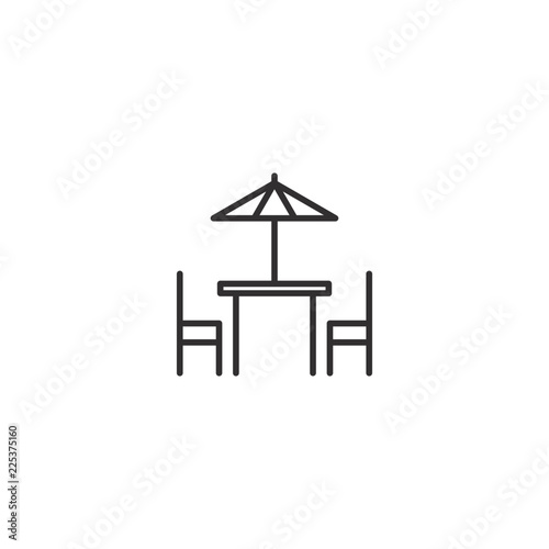 line cafe terrace icon on white background