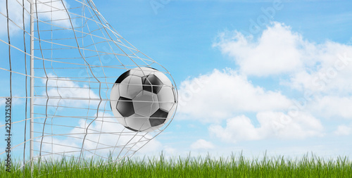 soccer ball soccer goal 3d-illustration