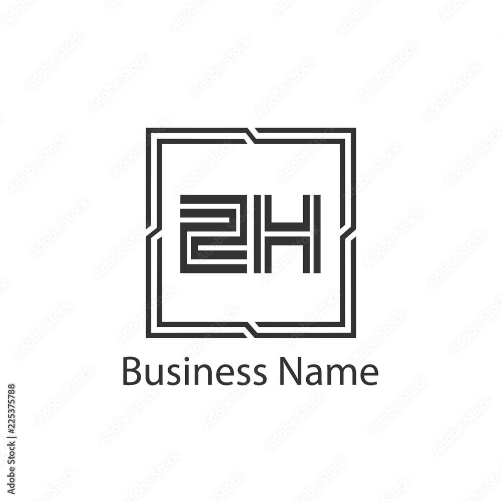 Initial Letter ZH Logo Template Design