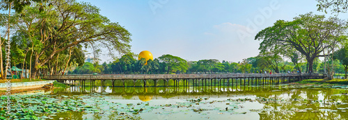 Panorama of Kandawgyi Park, Yangon, Myanmar photo