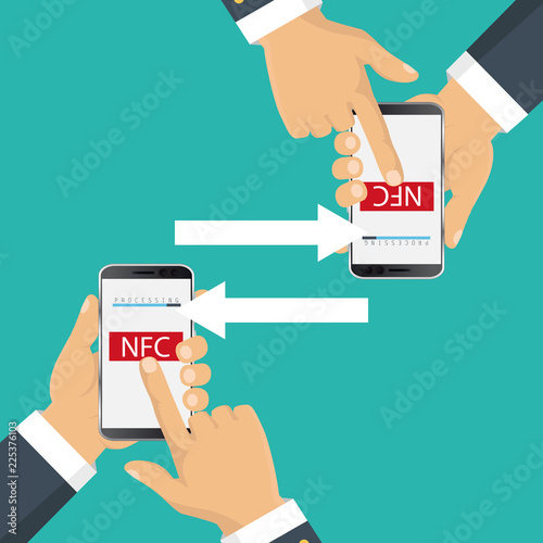 Vector icon. NFC touch payment concept.