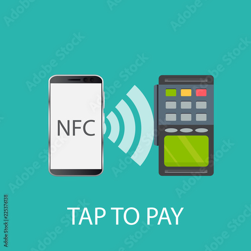 Vector icon. NFC touch payment concept.