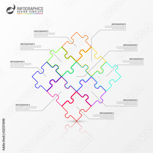 Infographic design template. Creative concept with 9 steps